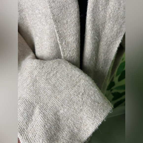 CJLA Womens Cream Sweater Coat Hooded Duster Jacket Small - Picture 4 of 8